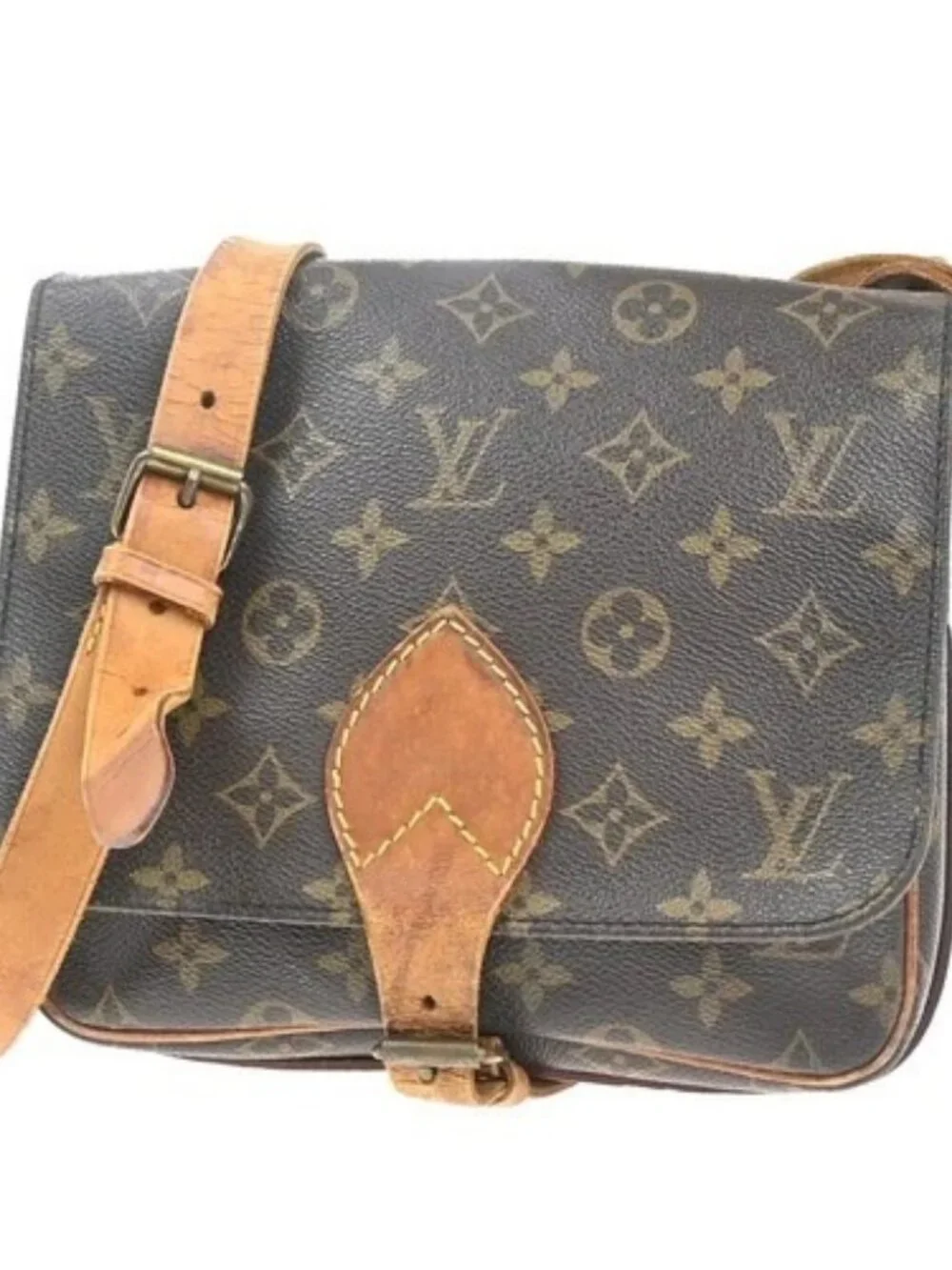 LOUIS VUITTON Cartouchiere MM Shoulder Bag Monogram Leather Brown M51253 62KP520